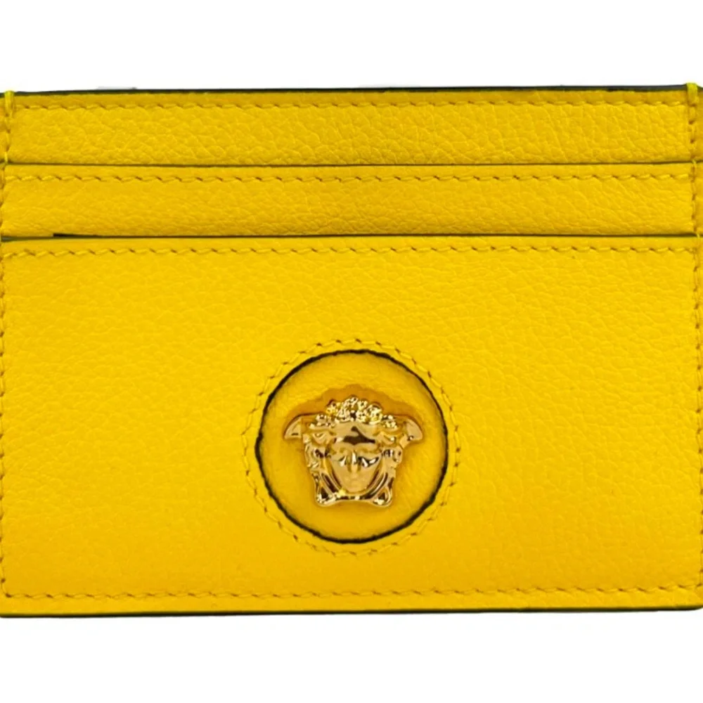 BNWT Versace Mini Medusa Yellow Card Case/Wallet - Picture 1 of 4